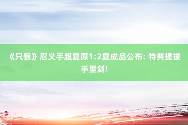 《只狼》忍义手超复原1:2复成品公布: 特典提拔手里剑!
